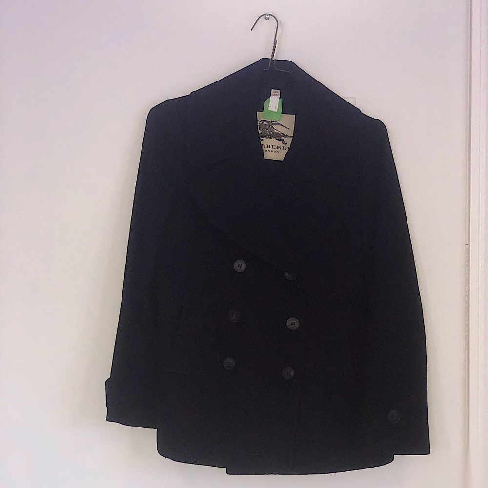 Burberry Wool and Cashmere Short Trench Coat - Black - US6
